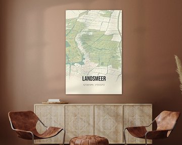 Vintage landkaart van Landsmeer (Noord-Holland) van MijnStadsPoster