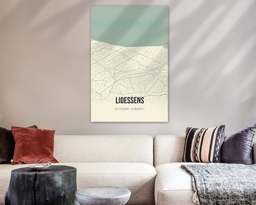 Vintage landkaart van Lioessens (Fryslan) van Rezona