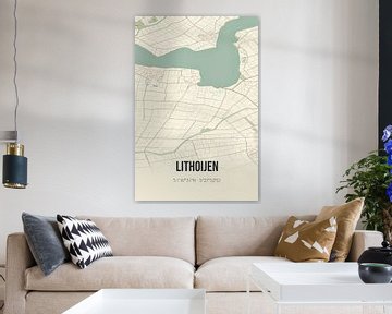 Vintage map of Lithoijen (North Brabant) by Rezona