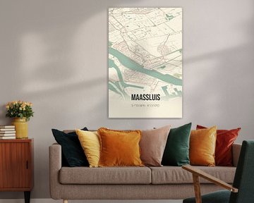 Vieille carte de Maassluis (Hollande méridionale) sur Rezona