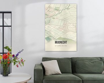 Vintage landkaart van Mijdrecht (Utrecht) van MijnStadsPoster