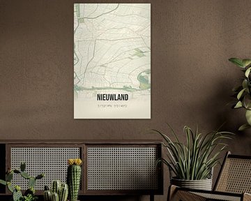 Vintage landkaart van Nieuwland (Utrecht) van MijnStadsPoster