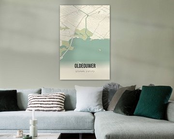 Vintage map of Oldeouwer (Fryslan) by Rezona