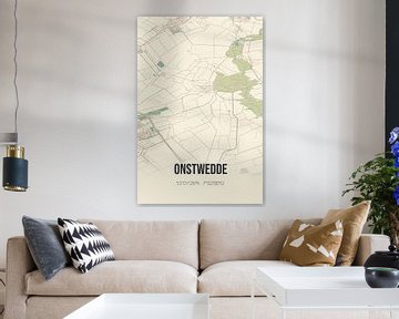 Vintage landkaart van Onstwedde (Groningen) van Rezona
