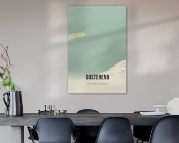 Vintage landkaart van Oosterend (Fryslan) van MijnStadsPoster