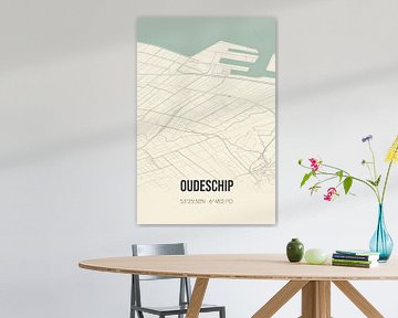 Vintage landkaart van Oudeschip (Groningen) van MijnStadsPoster