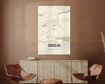 Vintage landkaart van Oudesluis (Noord-Holland) van MijnStadsPoster