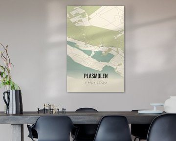 Vintage landkaart van Plasmolen (Limburg) van MijnStadsPoster