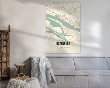 Vieille carte de Rozenburg (Hollande méridionale) sur Rezona