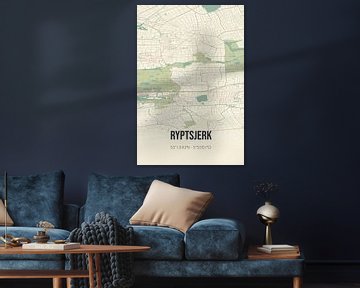 Vintage landkaart van Ryptsjerk (Fryslan) van MijnStadsPoster