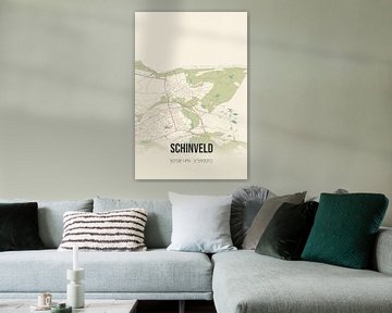 Vintage landkaart van Schinveld (Limburg) van MijnStadsPoster