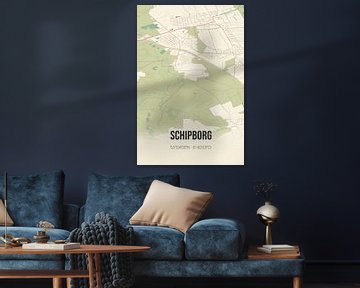 Vintage map of Schipborg (Drenthe) by Rezona