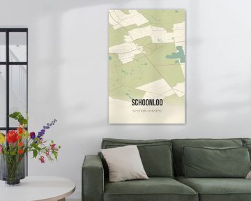 Vintage landkaart van Schoonloo (Drenthe) van MijnStadsPoster