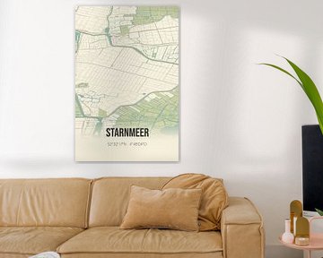 Vintage map of Starnmeer (North Holland) by Rezona