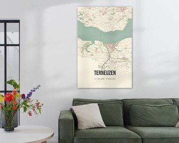 Vieille carte de Terneuzen (Zélande) sur Rezona