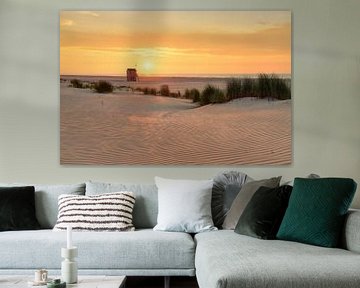 Strand Terschelling met drenkelingenhuisje van FotoBob