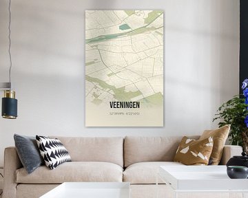 Vintage landkaart van Veeningen (Drenthe) van Rezona