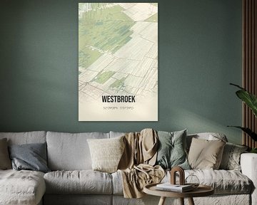 Vintage landkaart van Westbroek (Utrecht) van MijnStadsPoster