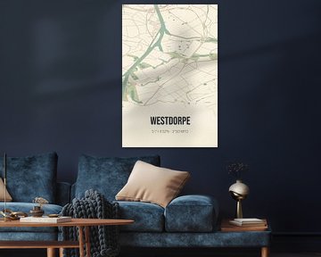 Vintage landkaart van Westdorpe (Zeeland) van MijnStadsPoster