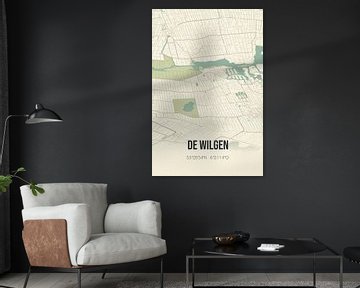 Vintage map of De Wilgen (Fryslan) by Rezona