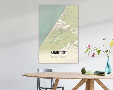 Vintage landkaart van Zandvoort (Noord-Holland) van Rezona