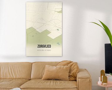 Vintage map of Zorgvlied (Drenthe) by Rezona