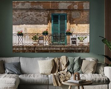 Balcony in Noto in Sicily. by Ron van der Stappen