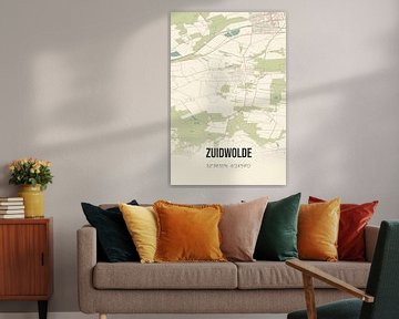 Vintage landkaart van Zuidwolde (Drenthe) van Rezona