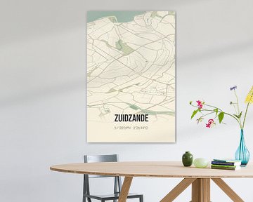 Vintage landkaart van Zuidzande (Zeeland) van MijnStadsPoster