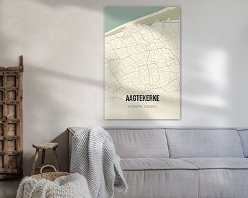 Vintage landkaart van Aagtekerke (Zeeland) van Rezona