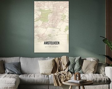 Vintage landkaart van Amstelveen (Noord-Holland) van MijnStadsPoster