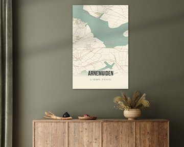 Vintage landkaart van Arnemuiden (Zeeland) van Rezona