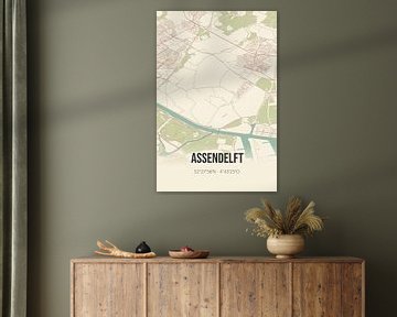 Vintage map of Assendelft (North Holland) by Rezona