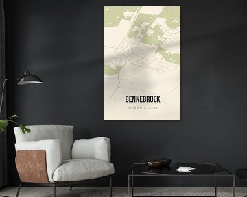 Vintage map of Bennebroek (North Holland) by Rezona