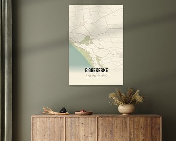 Vintage landkaart van Biggekerke (Zeeland) van Rezona
