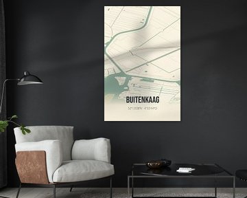 Vintage landkaart van Buitenkaag (Noord-Holland) van MijnStadsPoster