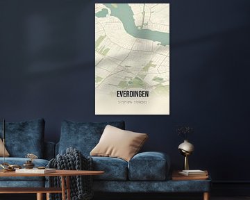Vintage landkaart van Everdingen (Utrecht) van MijnStadsPoster
