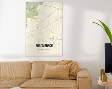 Vintage landkaart van Froombosch (Groningen) van MijnStadsPoster