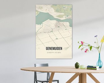 Carte ancienne de Genemuiden (Overijssel) sur Rezona