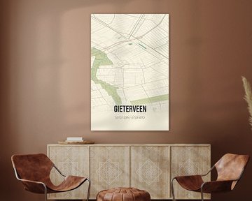 Vintage landkaart van Gieterveen (Drenthe) van Rezona