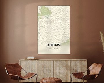 Carte ancienne de Grootegast (Groningen) sur Rezona