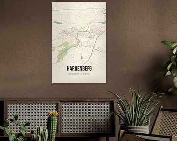 Vintage map of Hardenberg (Overijssel) by Rezona