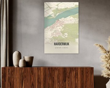 Vintage landkaart van Harderwijk (Gelderland) van MijnStadsPoster