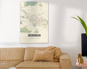 Vintage landkaart van Heerenveen (Fryslan) van MijnStadsPoster