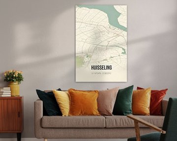 Vintage map of Huisseling (North Brabant) by Rezona