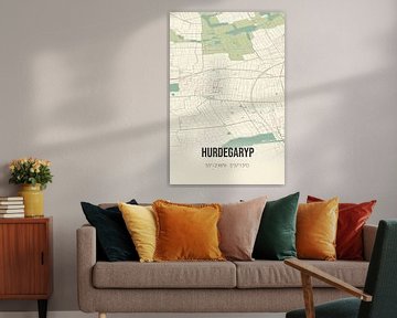 Vintage map of Hurdegaryp (Fryslan) by Rezona