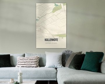 Vintage landkaart van Kallenkote (Overijssel) van Rezona