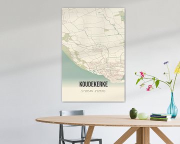 Vintage map of Koudekerke (Zeeland) by Rezona