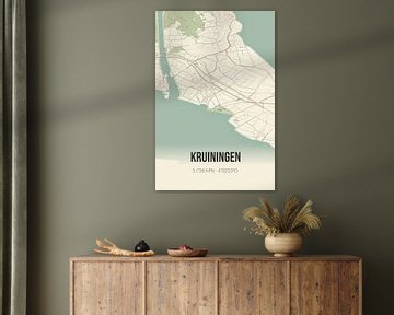 Vieille carte de Kruiningen (Zélande) sur Rezona