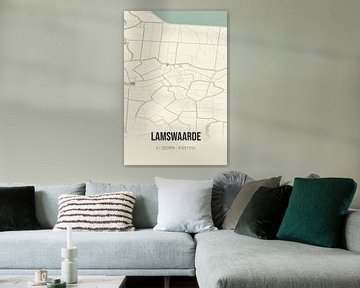 Vintage landkaart van Lamswaarde (Zeeland) van MijnStadsPoster